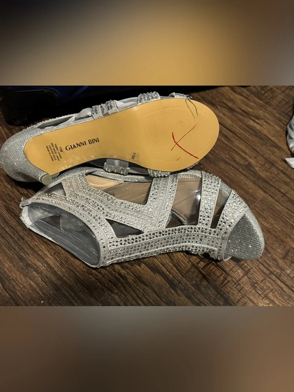 Gianni Bini Sianna Jewel Embellished Silver Bling Dress Shoe. New without box.